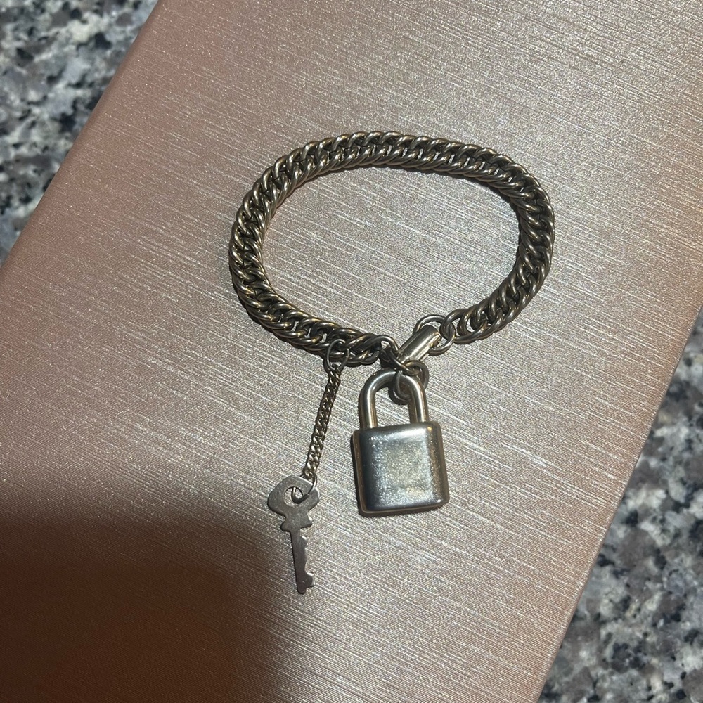 Vintage Lock & Key Charm Bracelet